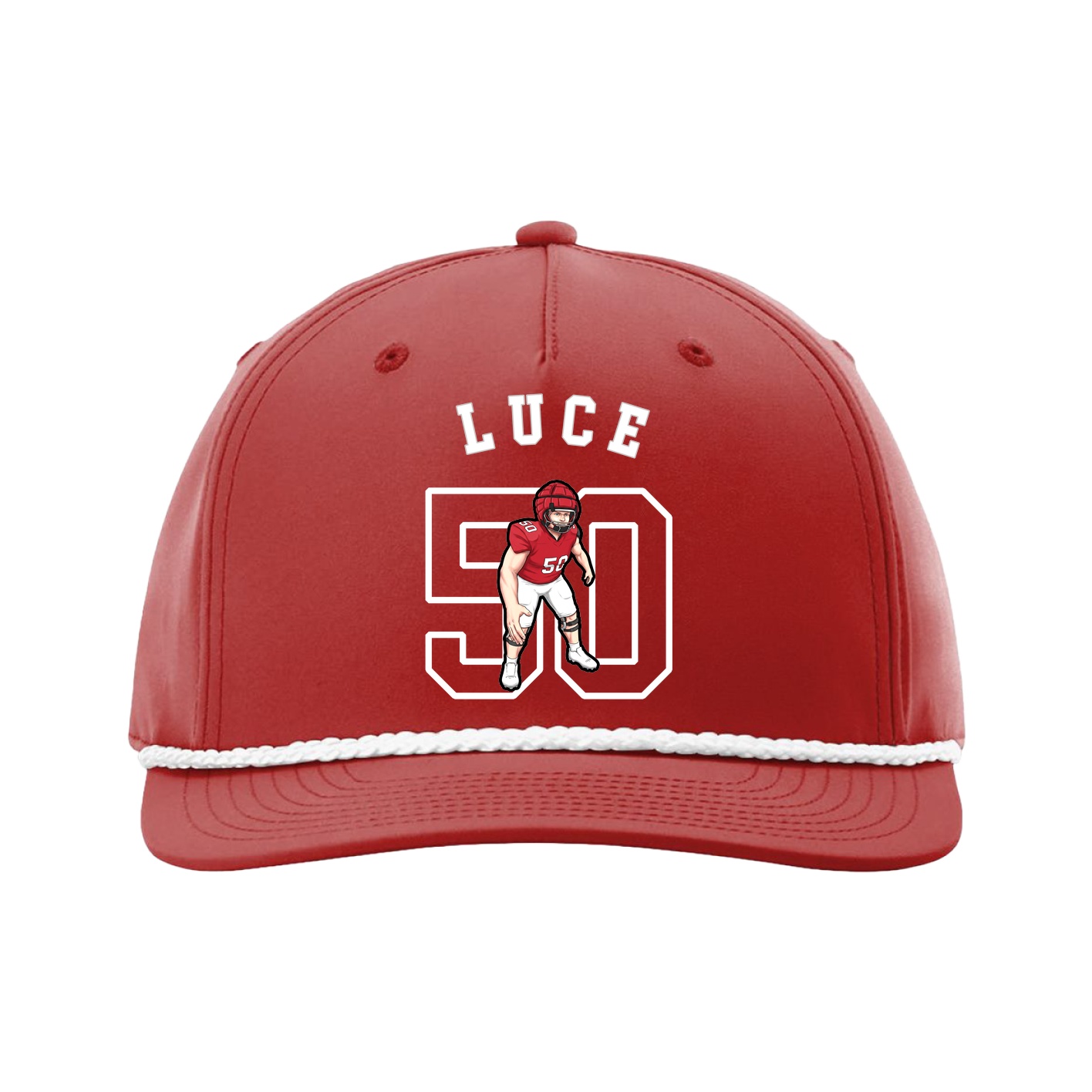 Five-Panel Classic Rope Cap — Shirsey Arch in Red