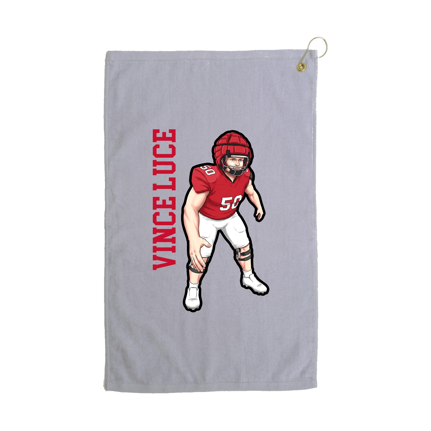 Golf Towel — Name Vertical in Grey
