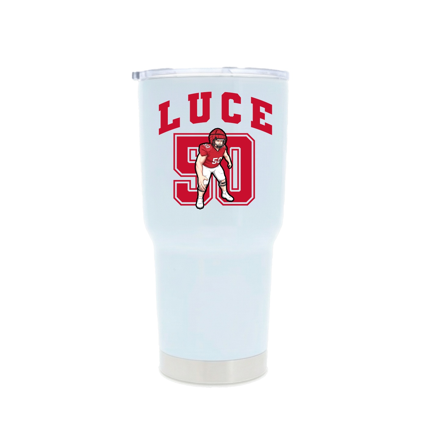 30oz Stainless Steel Tumbler — Number in White