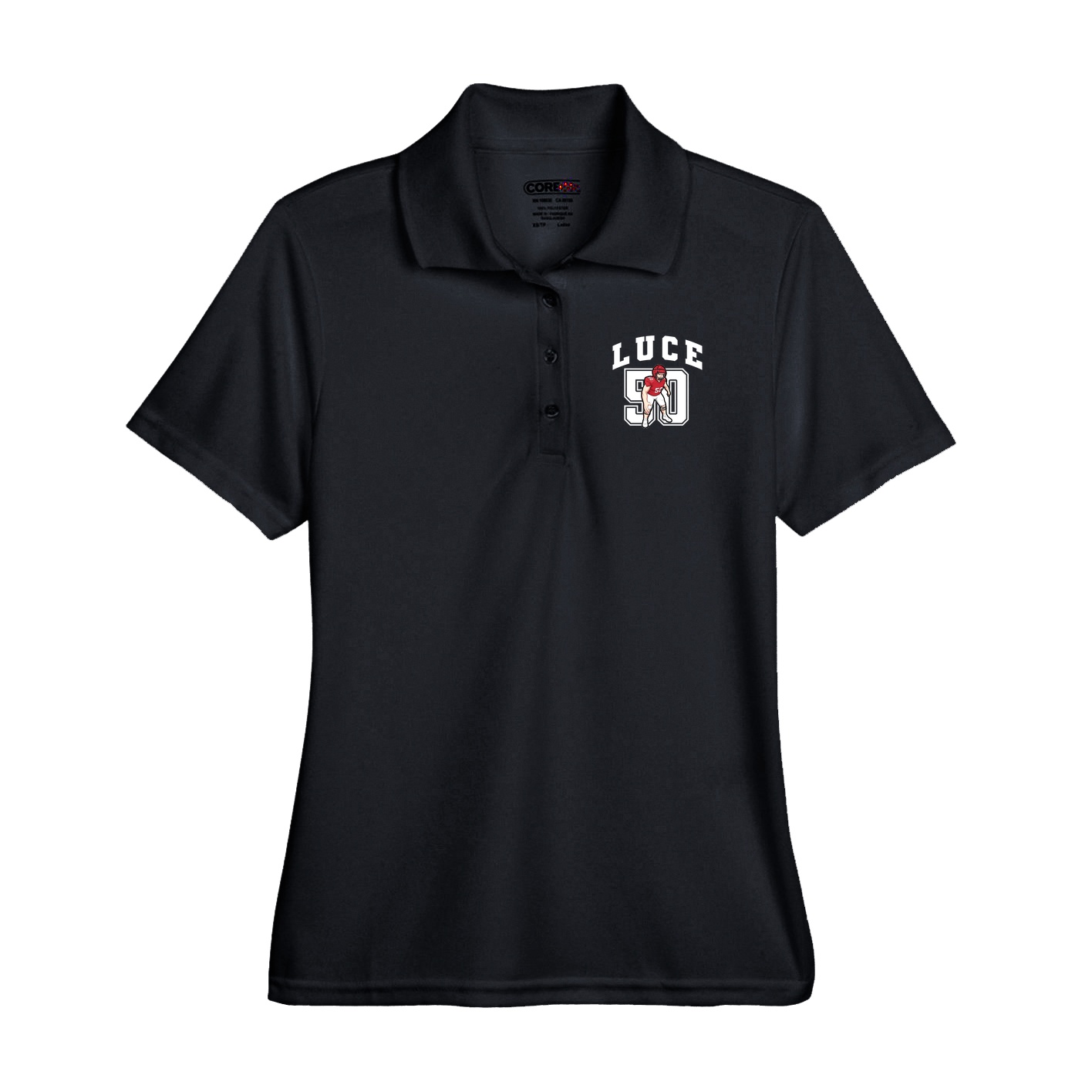 Performance Polo — Number in Black
