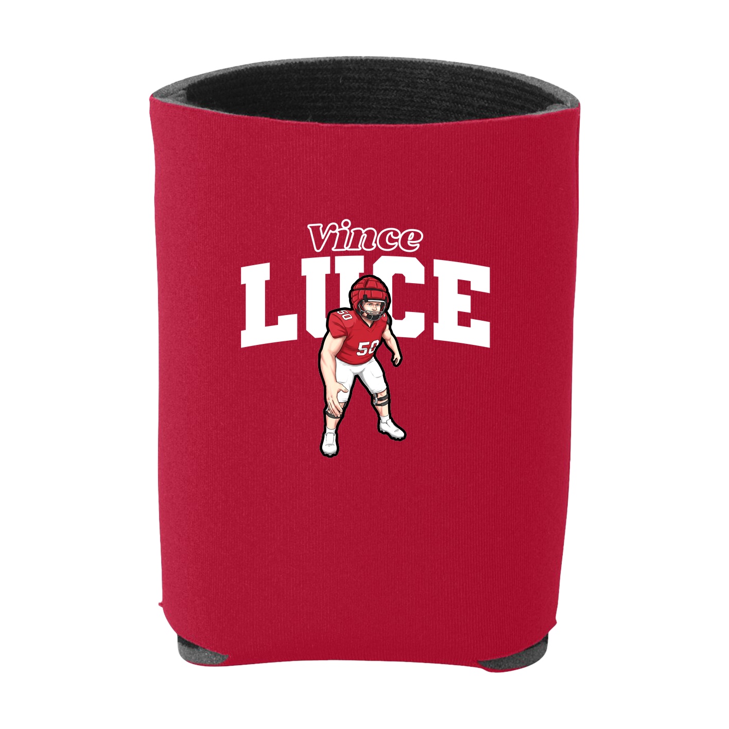 Can Holder — Name Arch in Red