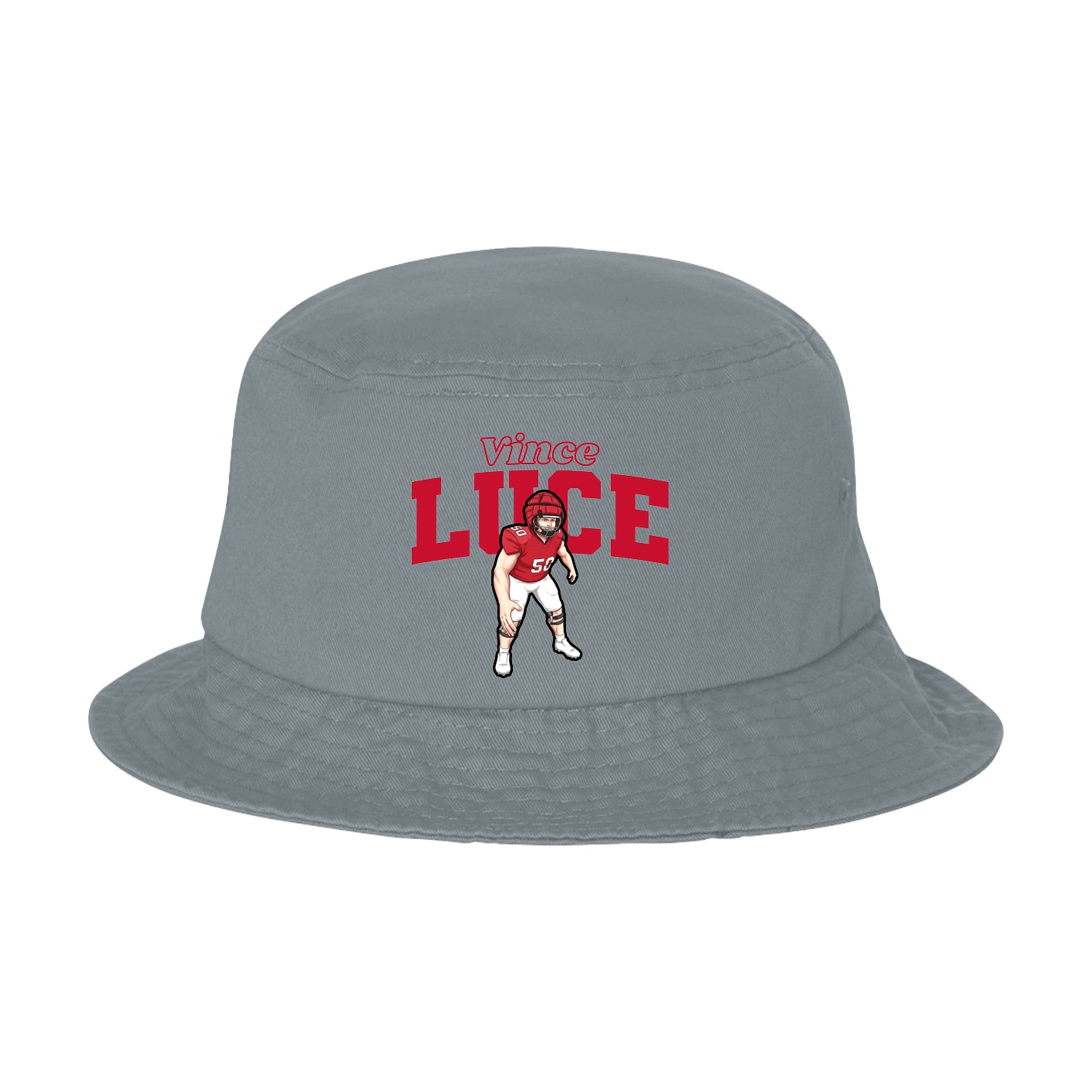 Bucket Cap — Name Arch in Grey