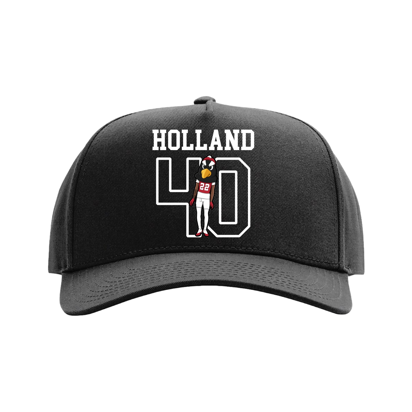 Full Fabric Five-Panel Champ Cap — Shirsey in Black
