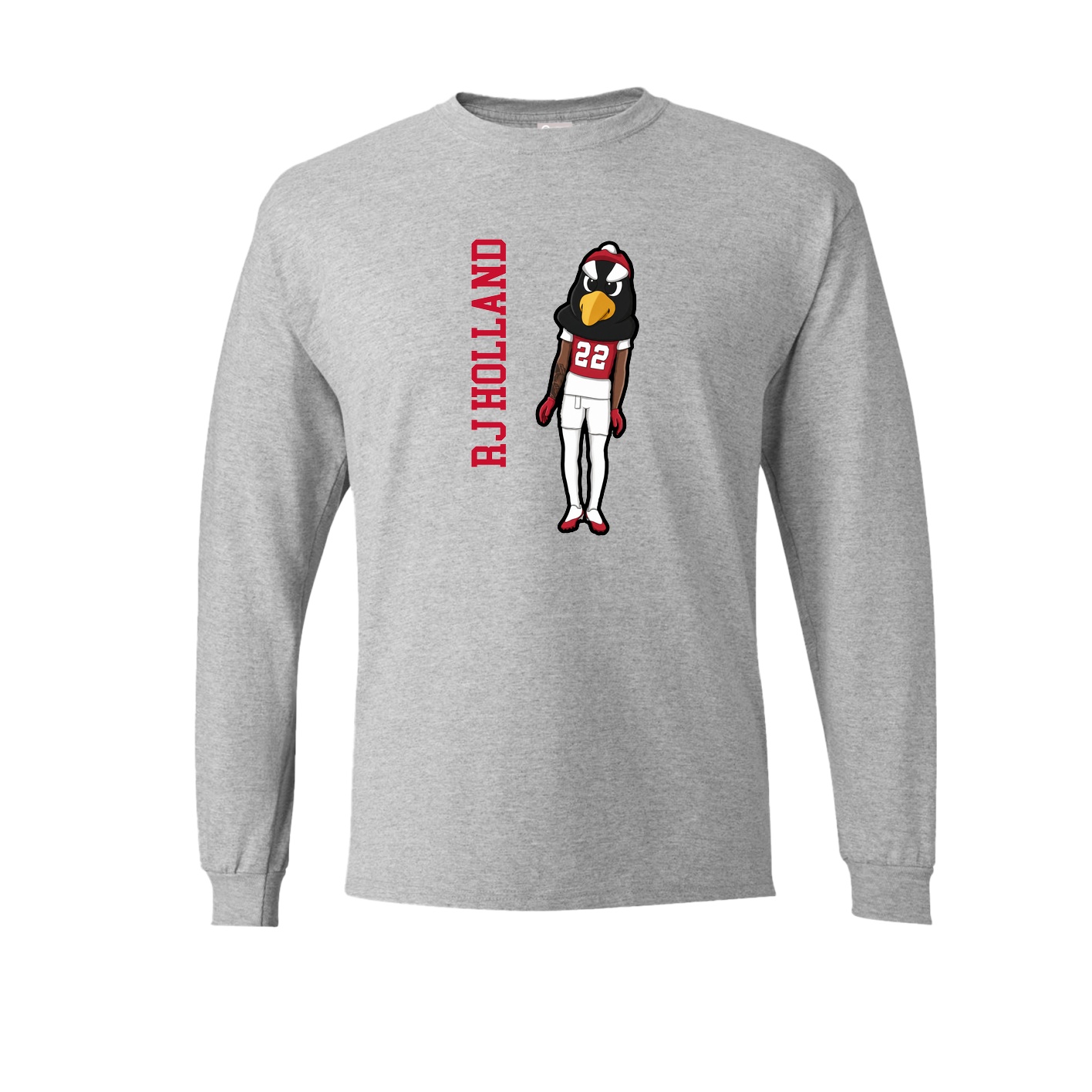Long Sleeve Tee — Name Vertical in Grey