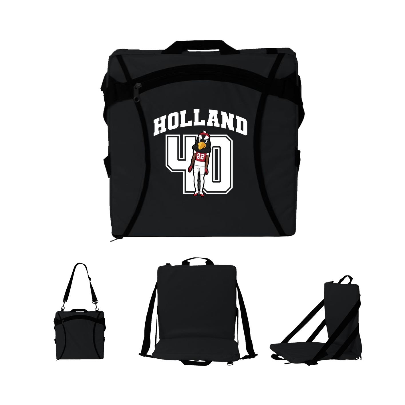 Folding Stadium Seat — Number in Black