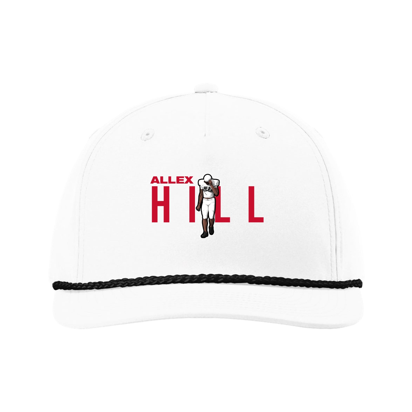Five-Panel Classic Rope Cap — Player Name in White