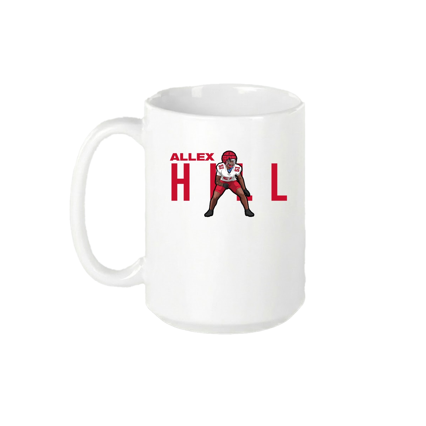 15oz Coffee Mug — Player Name in White