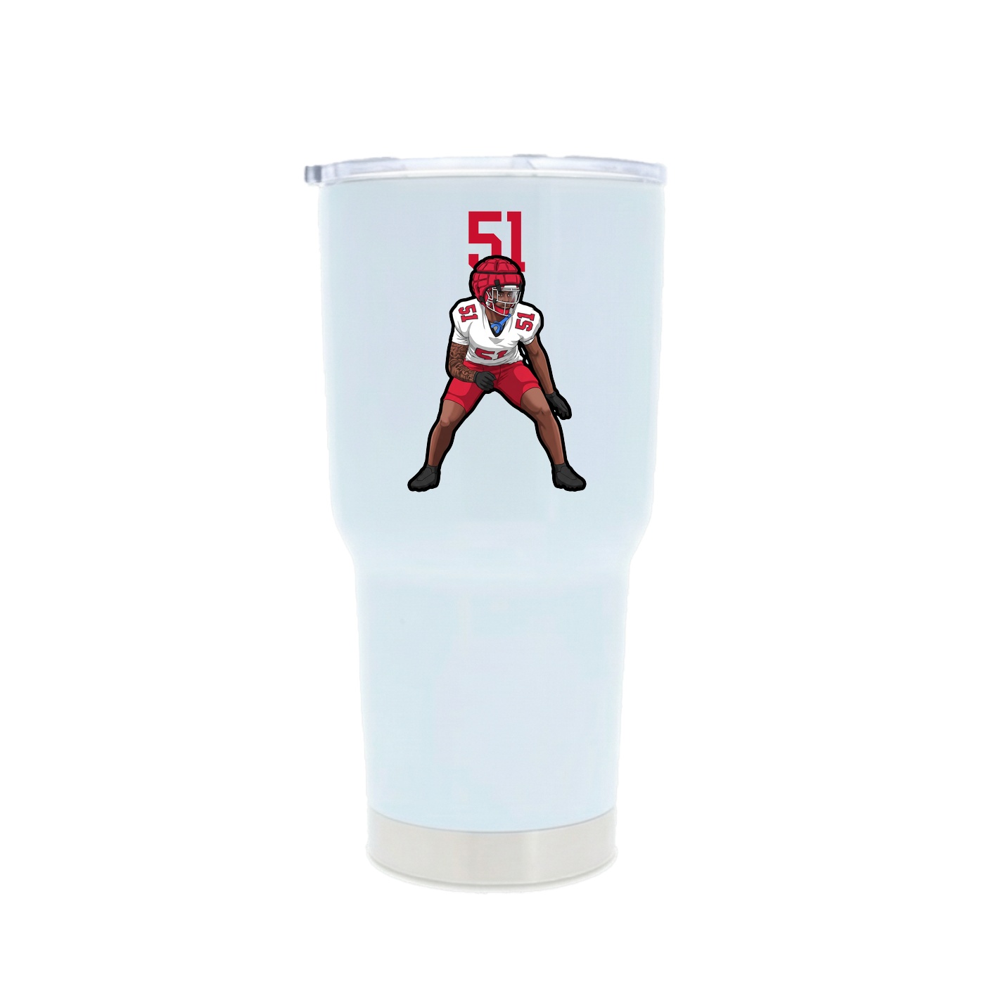 30oz Stainless Steel Tumbler — Number Top in White