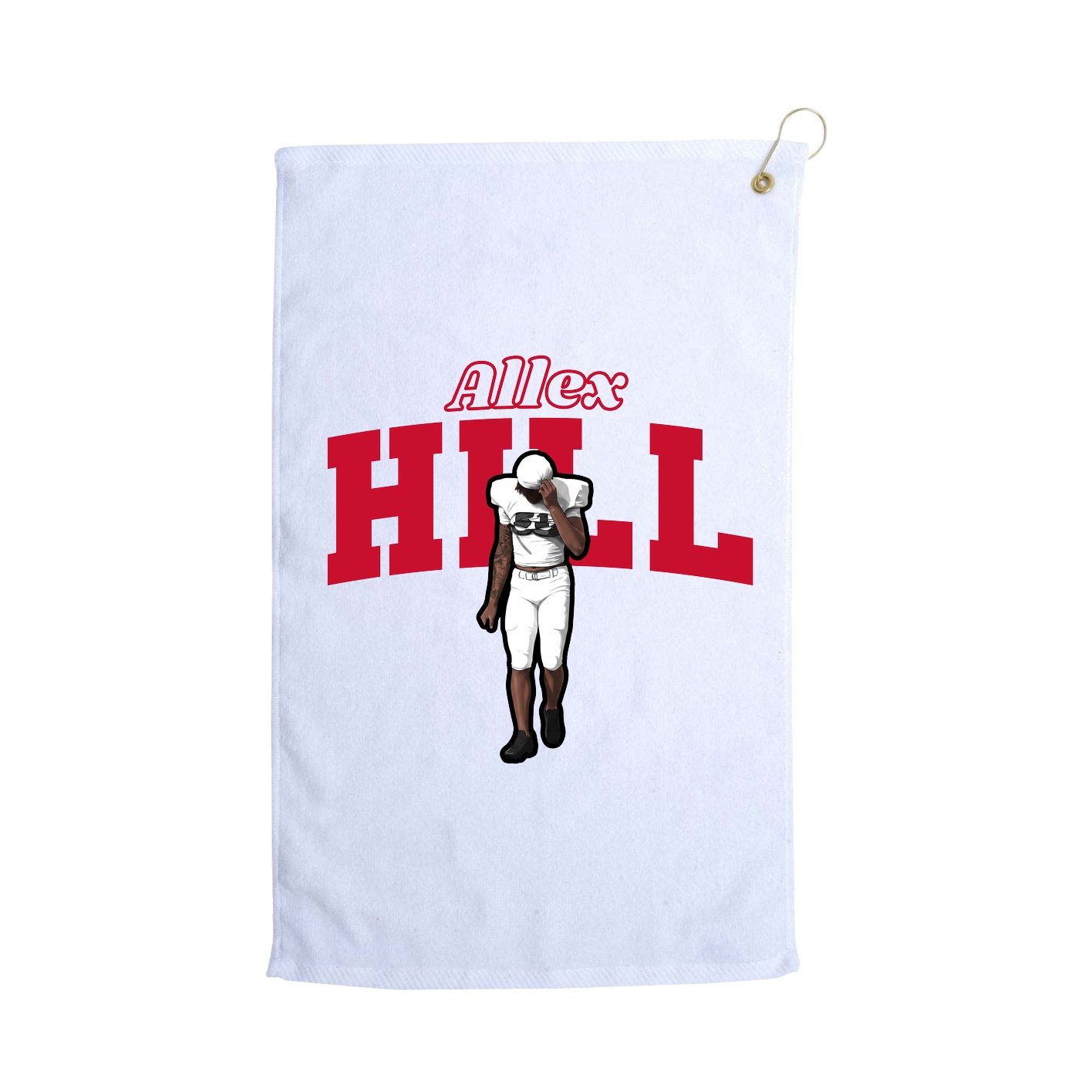 Golf Towel — Name Arch in White