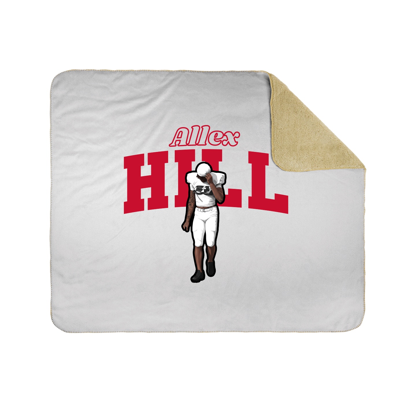 Throw Blanket — Name Arch in White