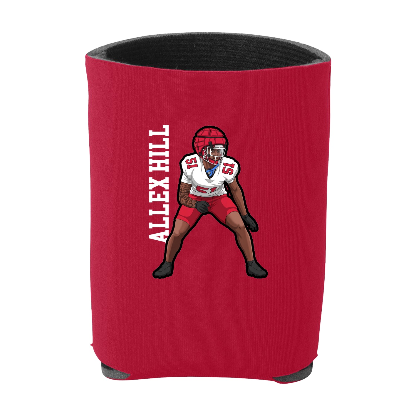 Can Holder — Name Vertical in Red