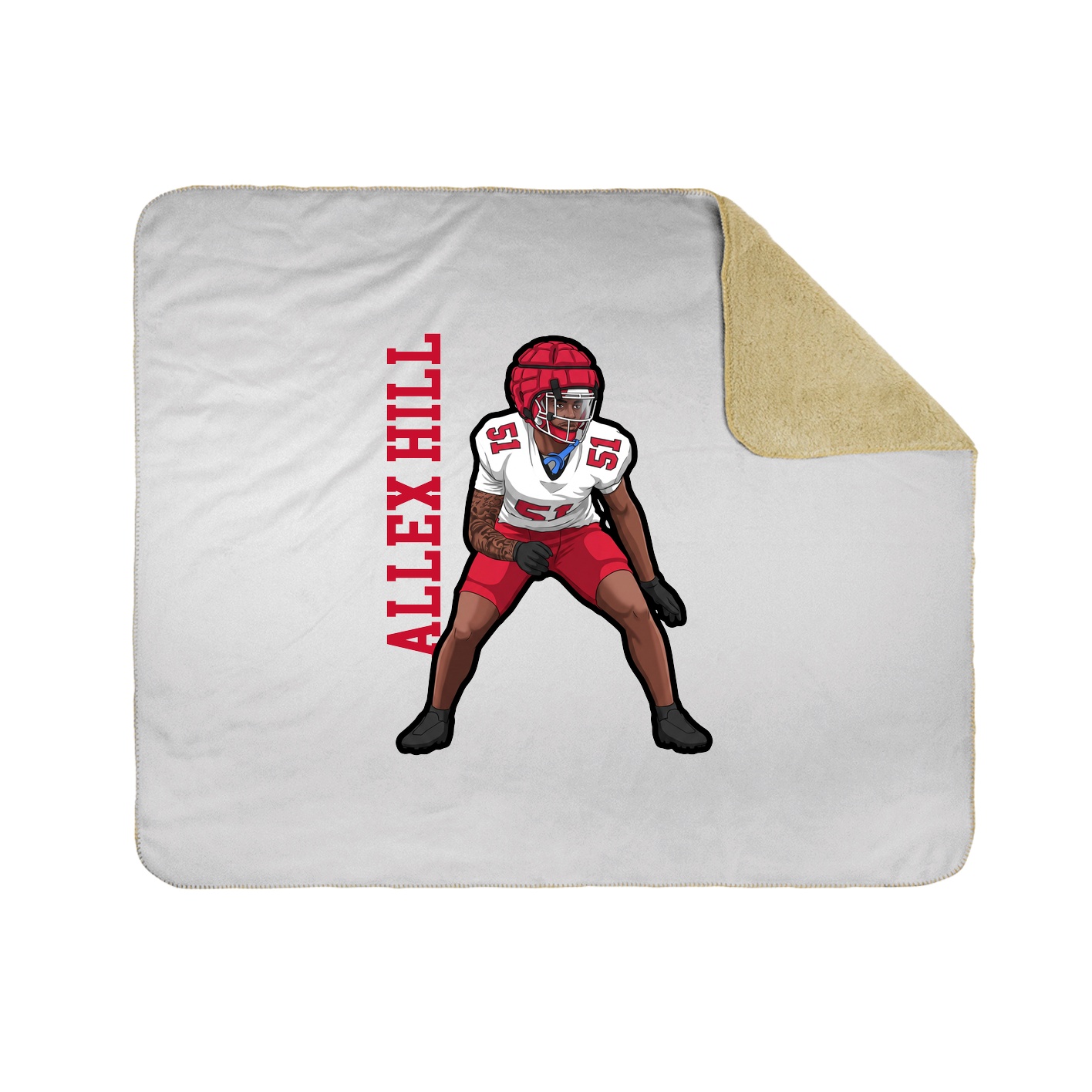 Throw Blanket — Name Vertical in White