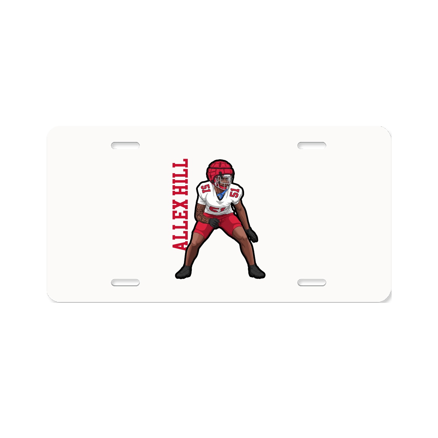 License Plate — Name Vertical in Classic