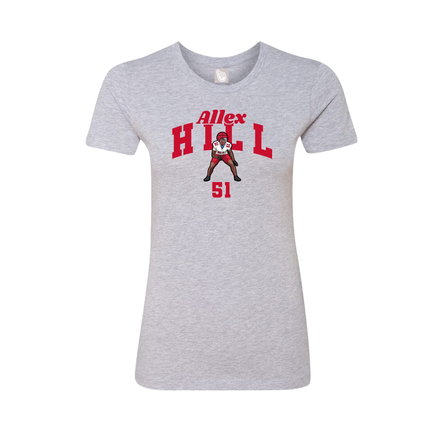 Fitted Women's Tee — Signature Arch in Grey