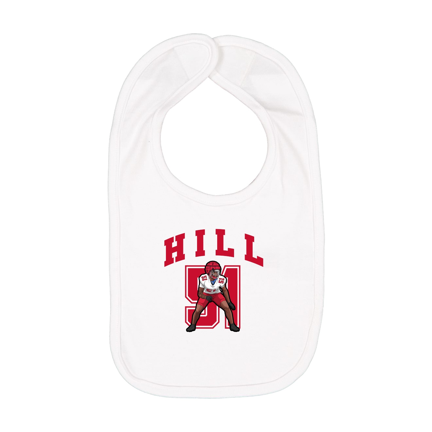 Infant Bib — Number in White