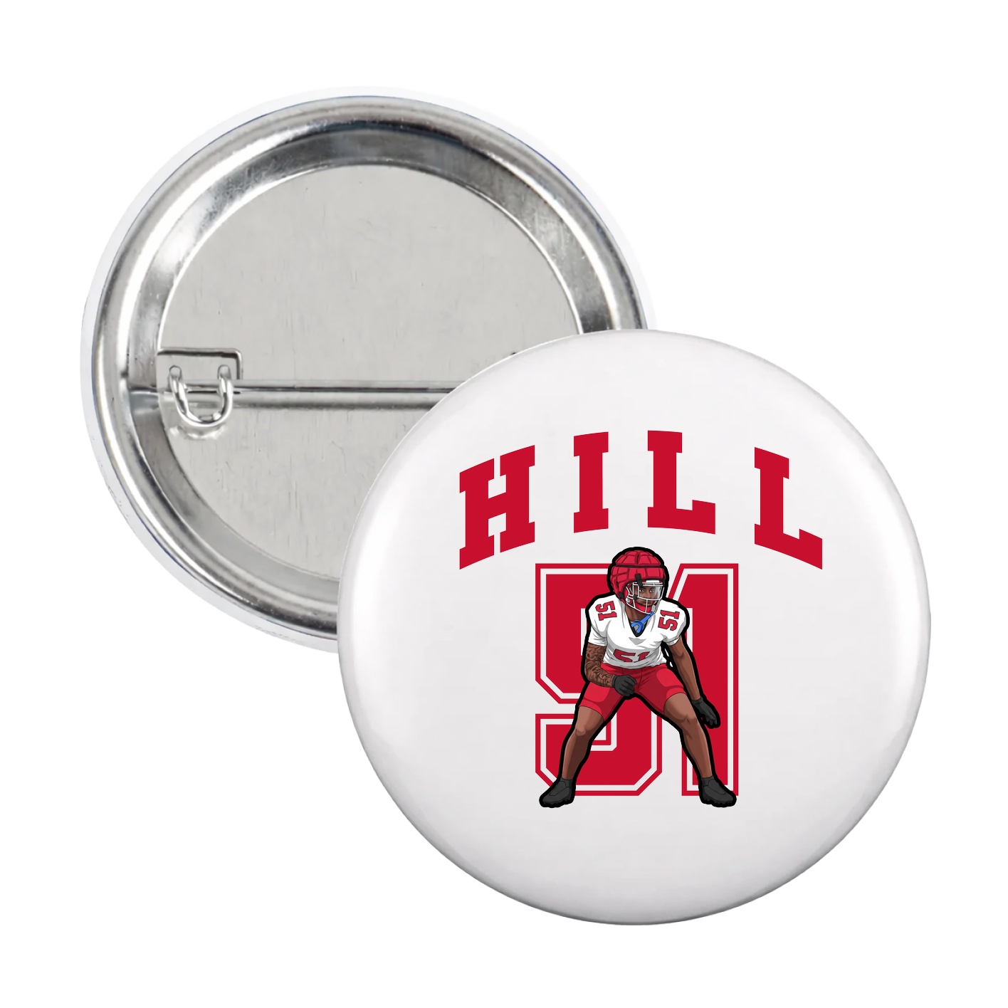 Game Day Button — Number in White