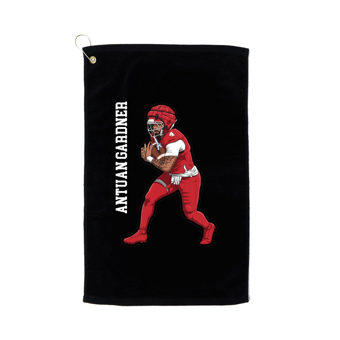 Golf Towel — Name Vertical in Black