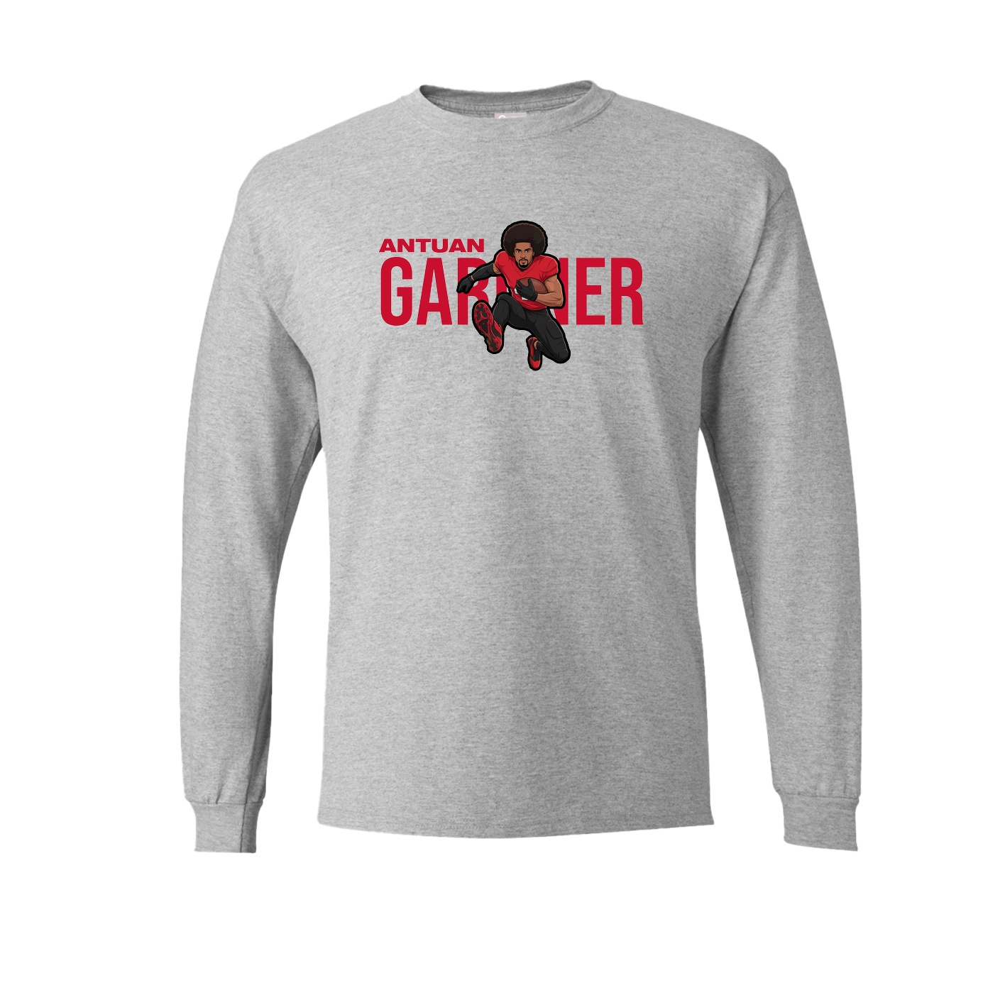 Long Sleeve Tee — Player Name in Grey