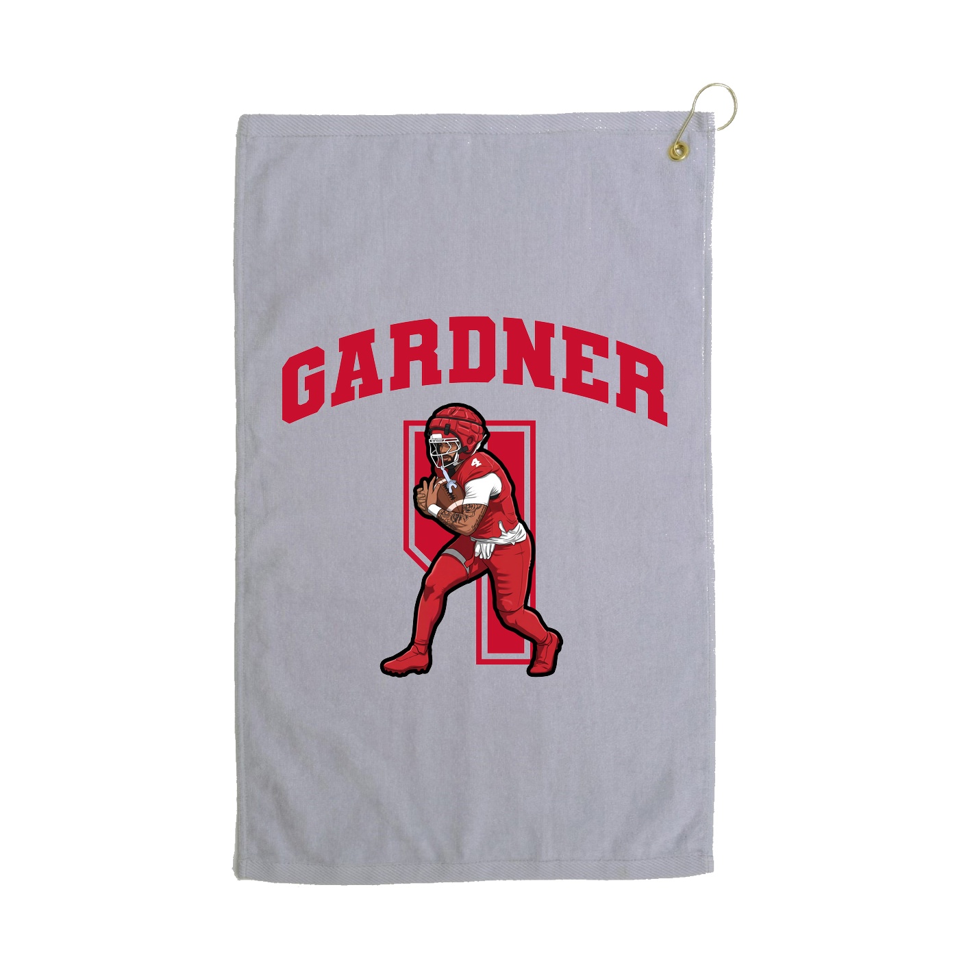 Golf Towel — Number in Grey