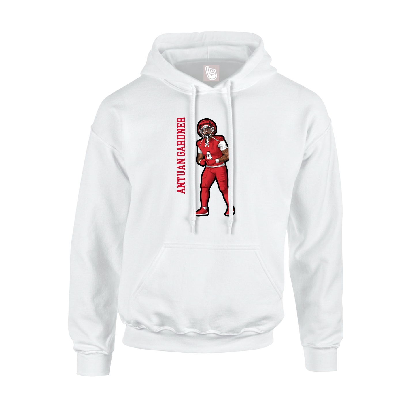 Youth Hoodie — Name Vertical in White