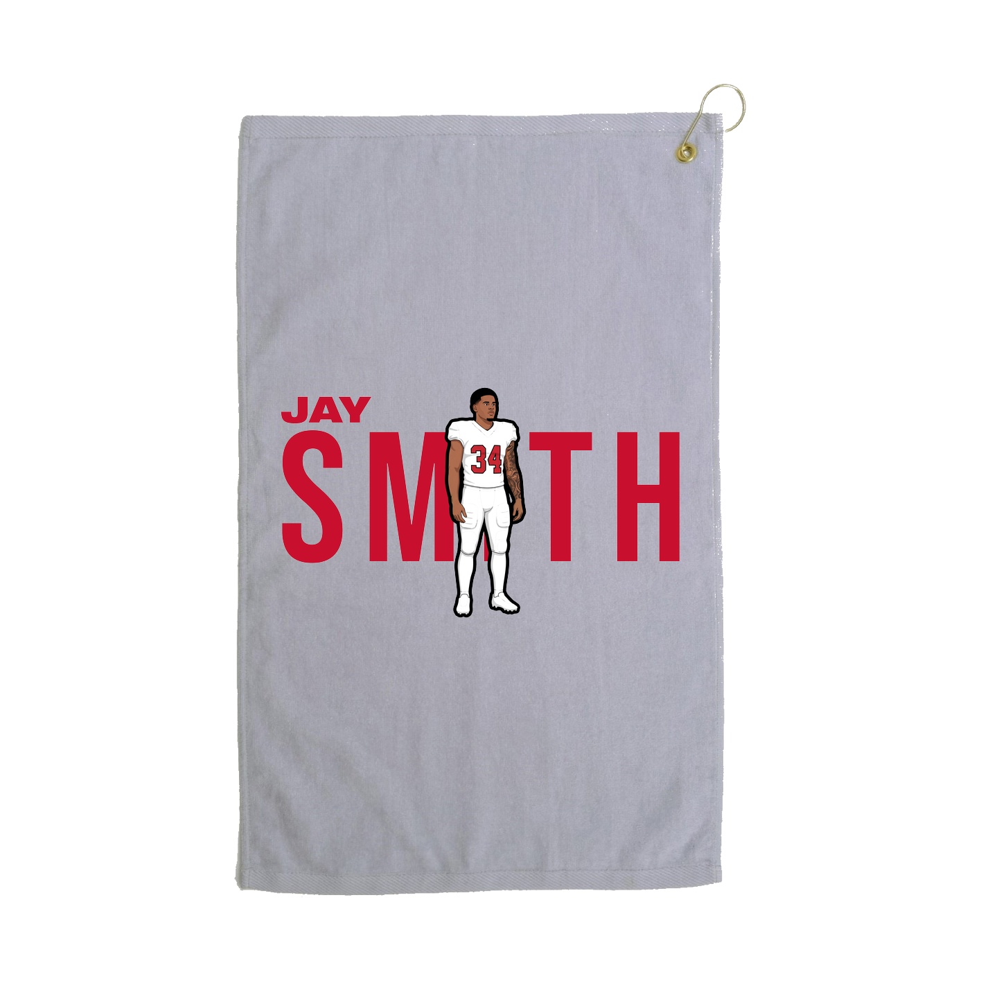 Golf Towel — Player Name in Grey