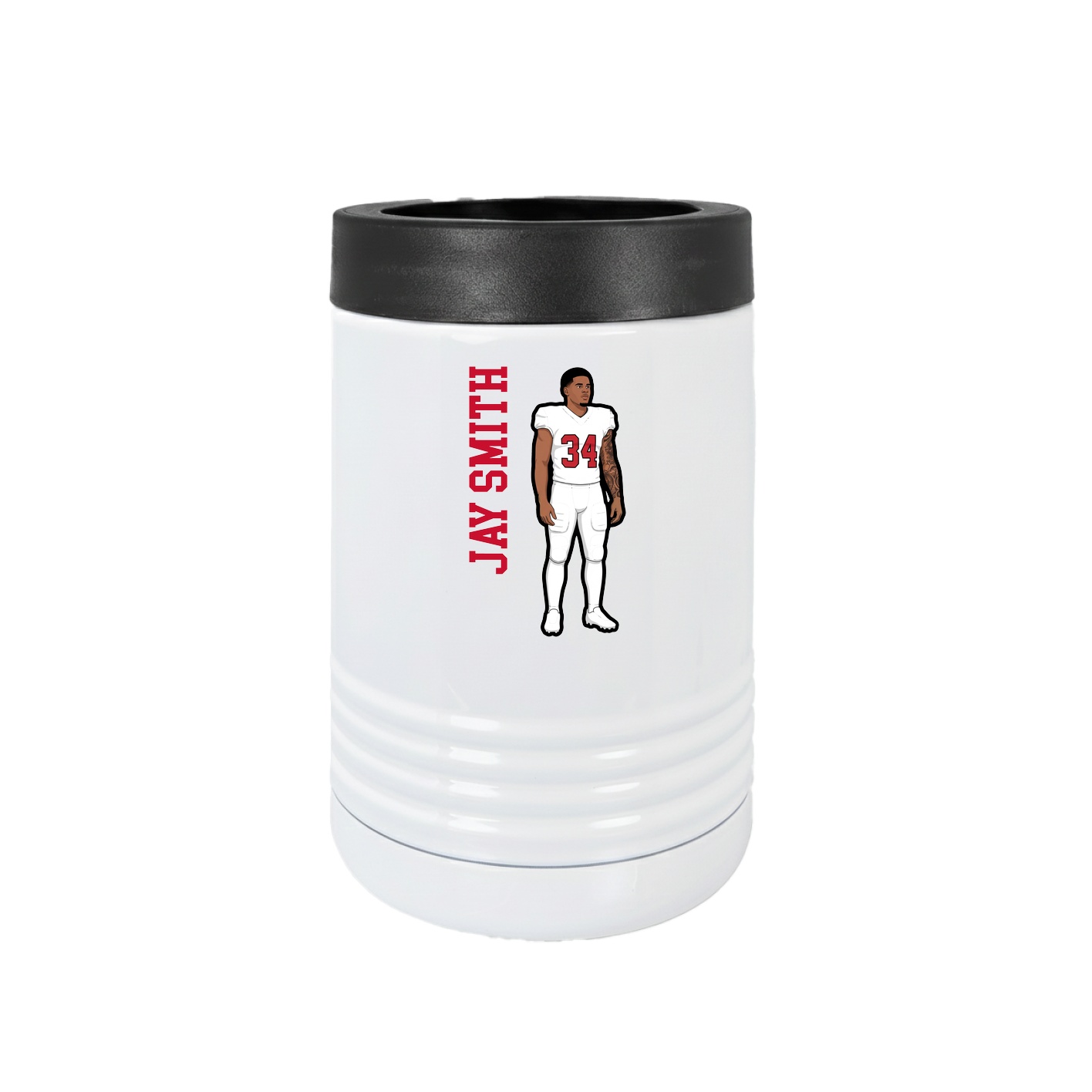 Beverage Holder — Name Vertical in White