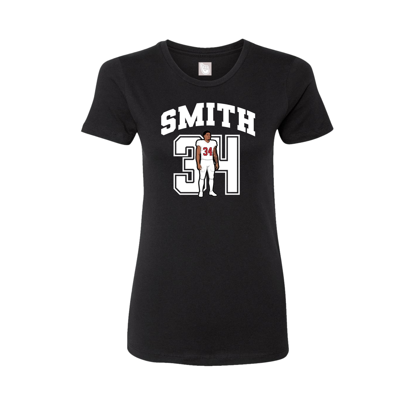 Fitted Women's Tee — Number in Black