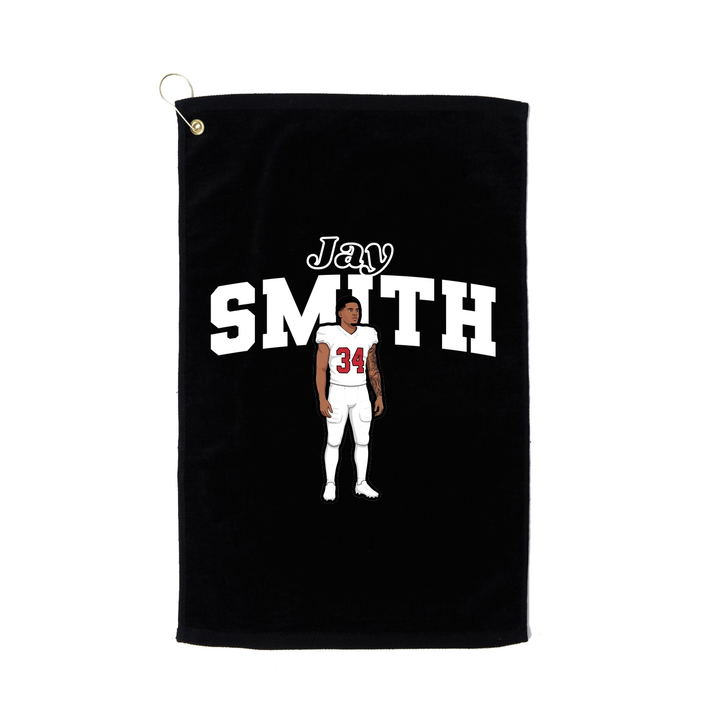Golf Towel — Name Arch in Black