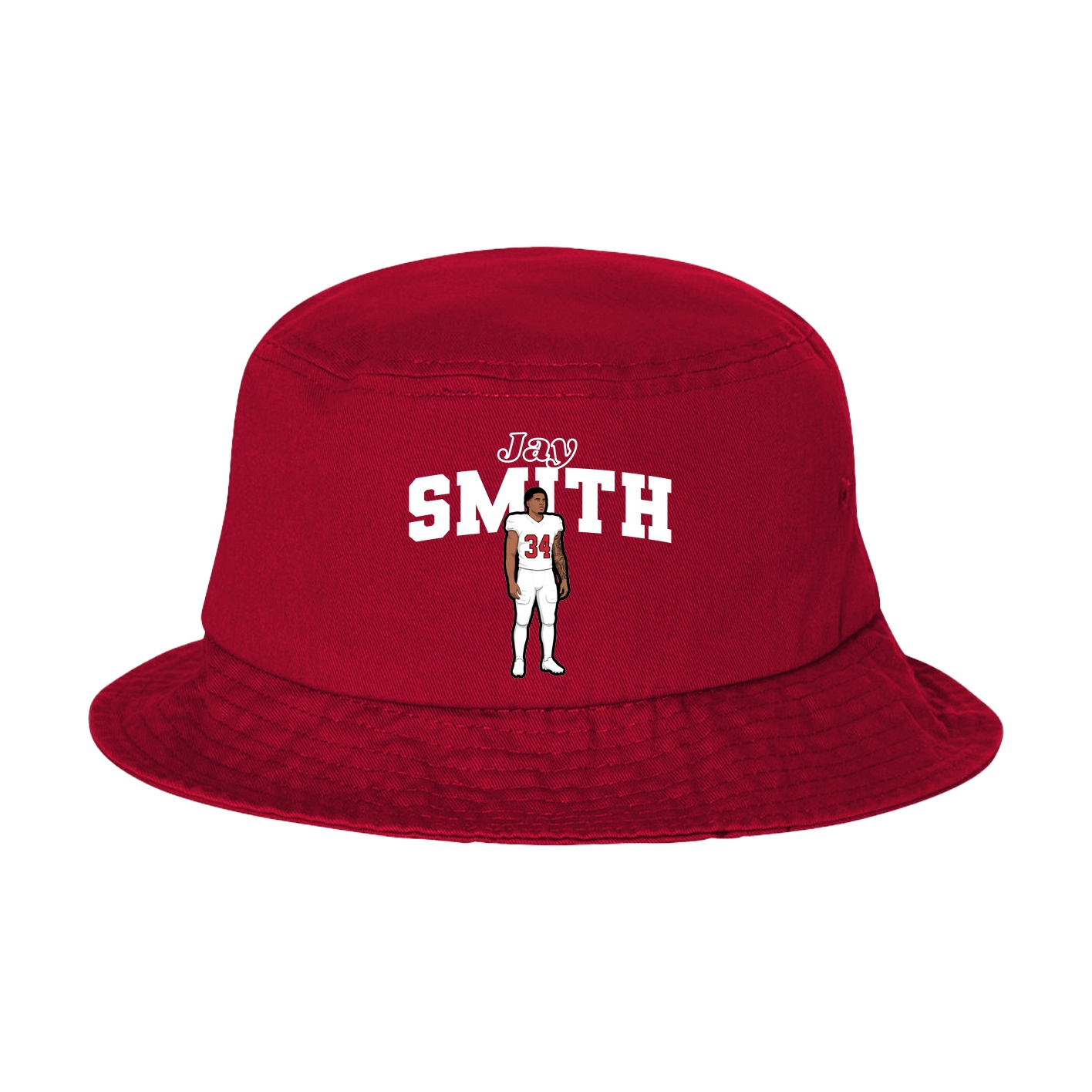 Bucket Cap — Name Arch in Red