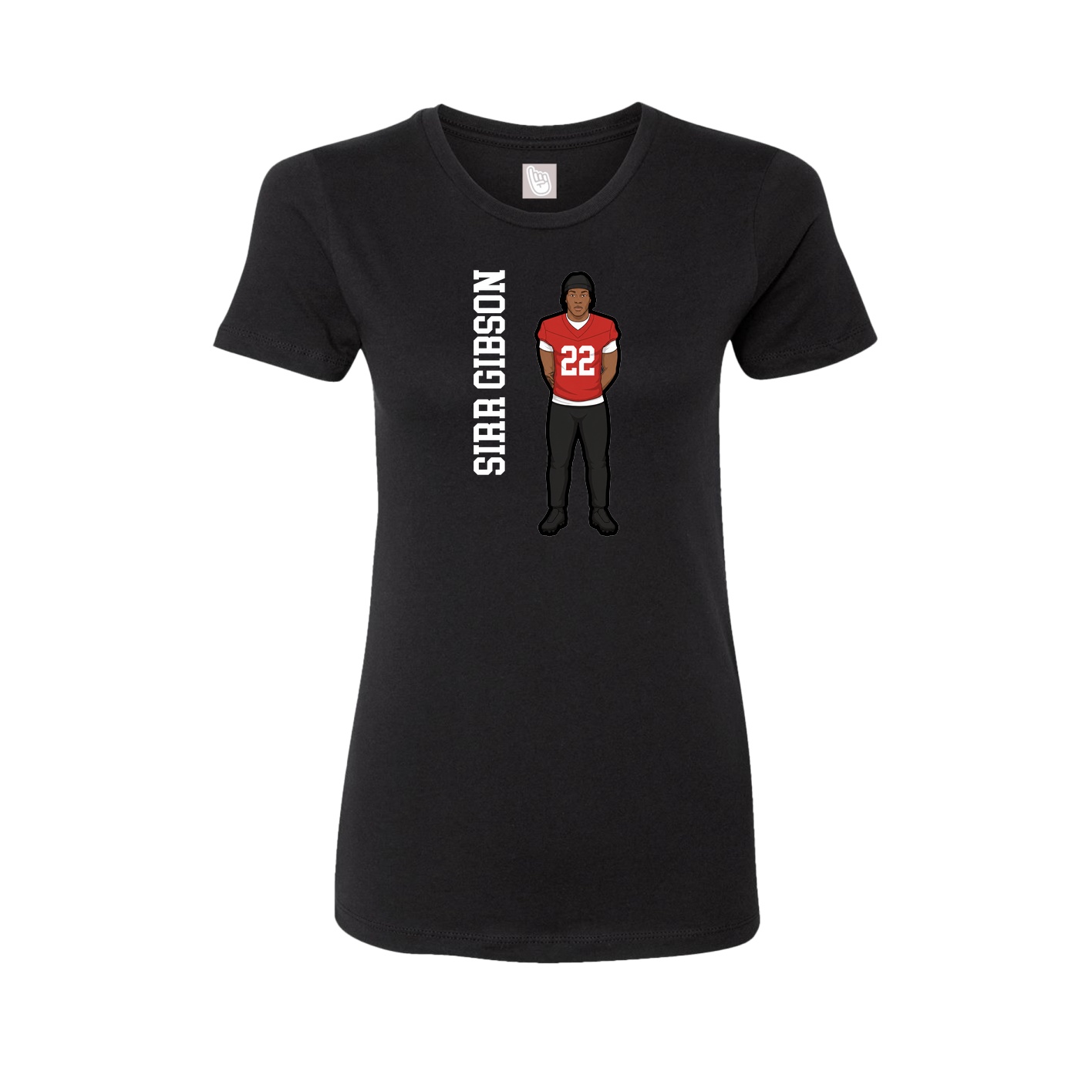 Fitted Women's Tee — Name Vertical in Black