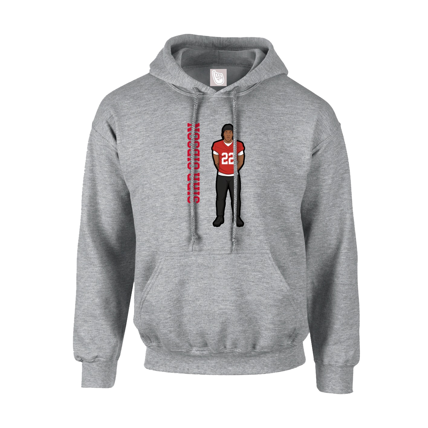 Youth Hoodie — Name Vertical in Grey
