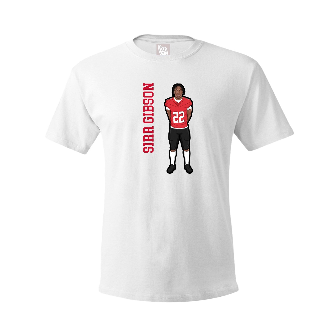 Youth Tee — Name Vertical in White