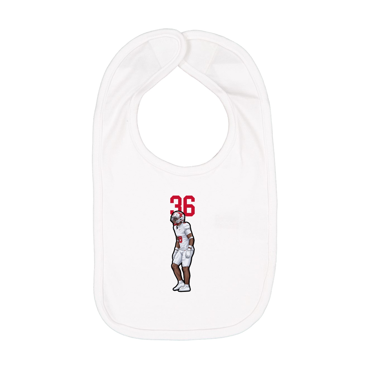 Infant Bib — Number Top in White