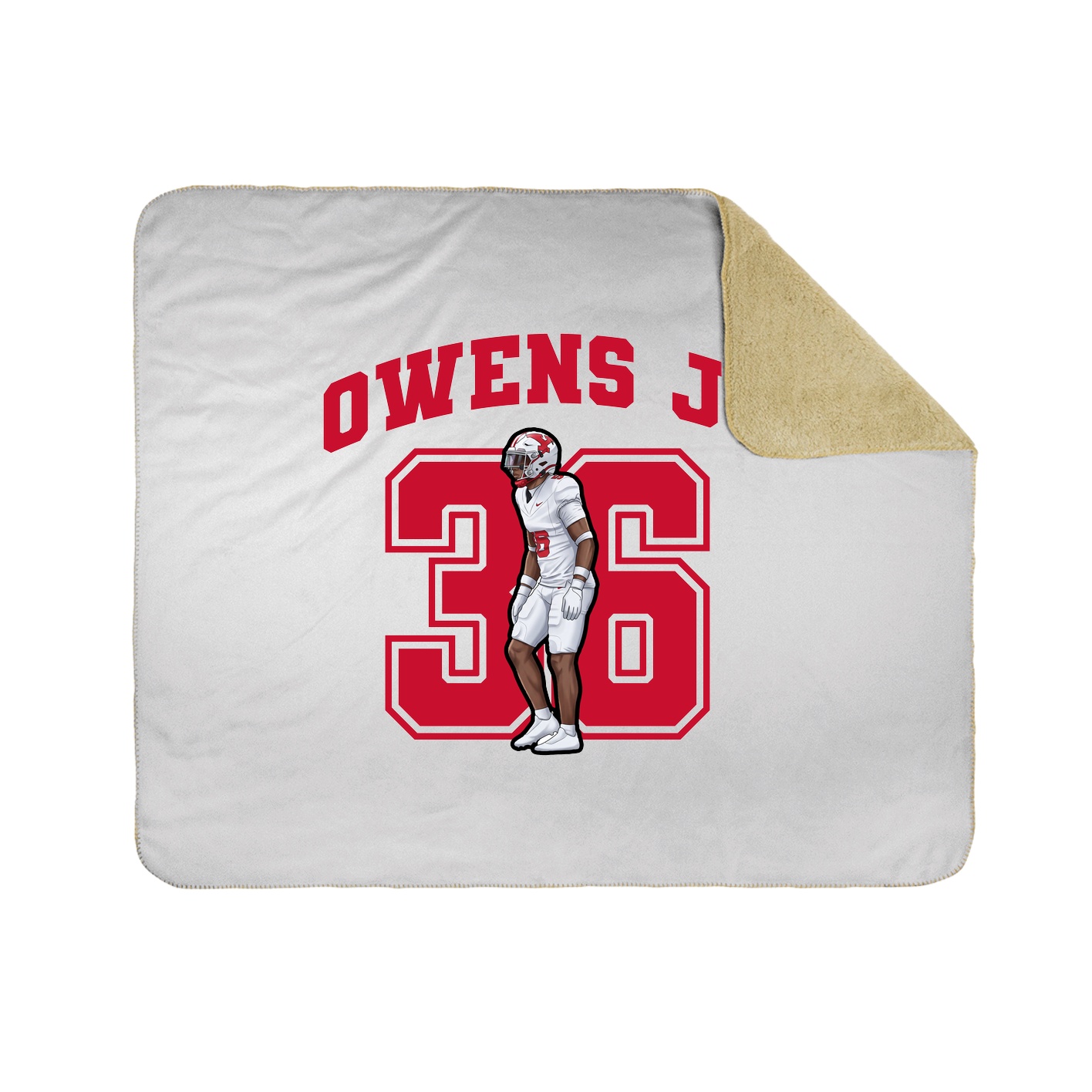 Throw Blanket — Number in White