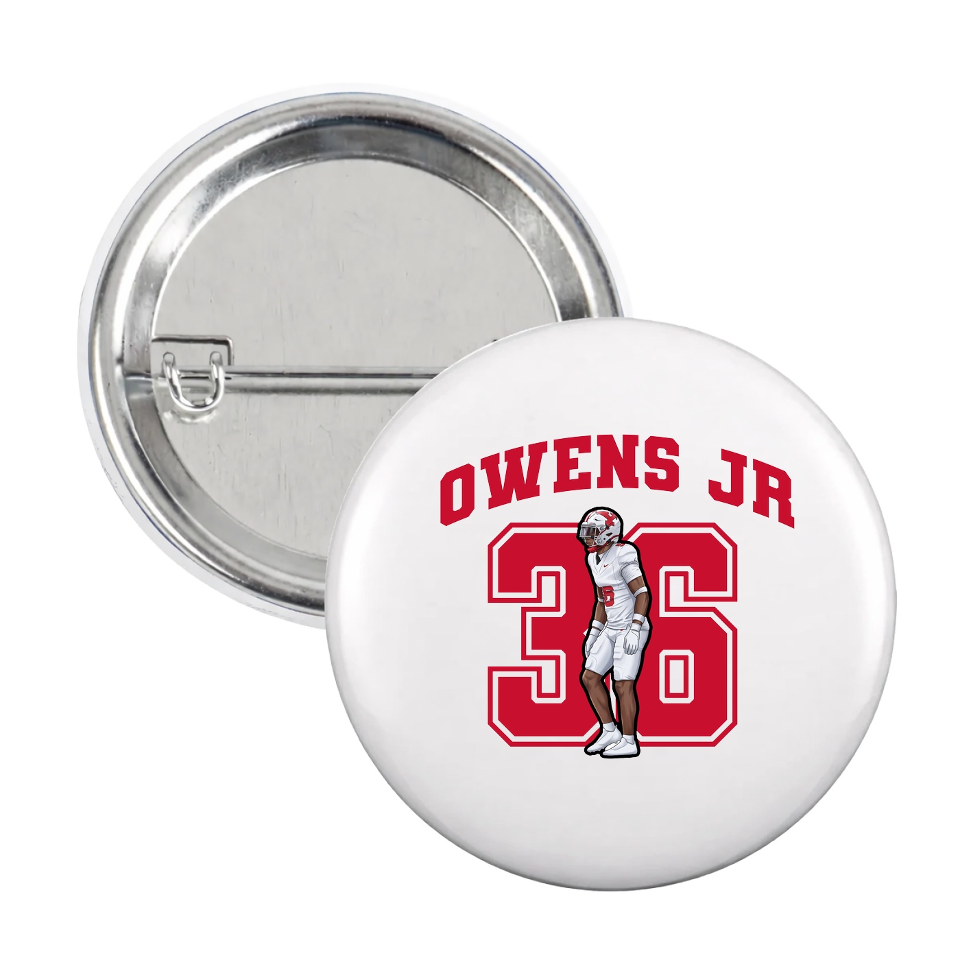 Game Day Button — Number in White