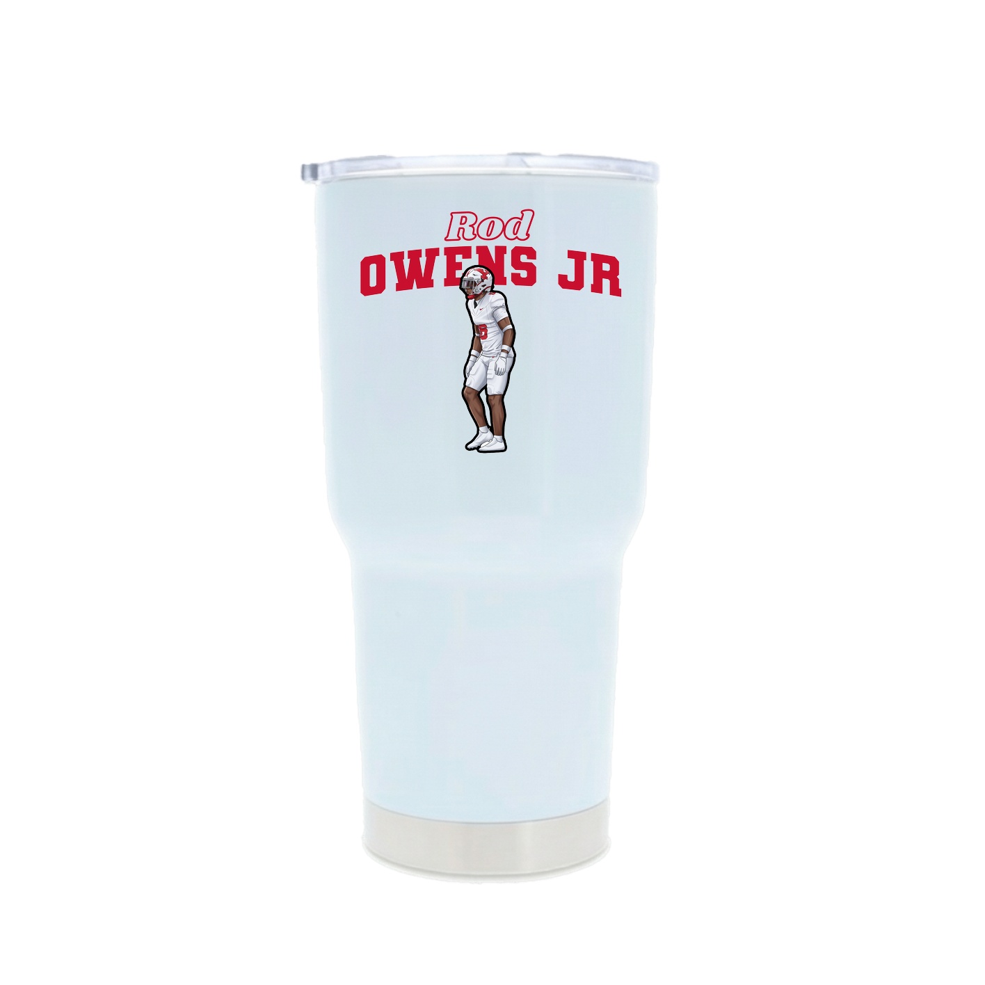 30oz Stainless Steel Tumbler — Name Arch in White