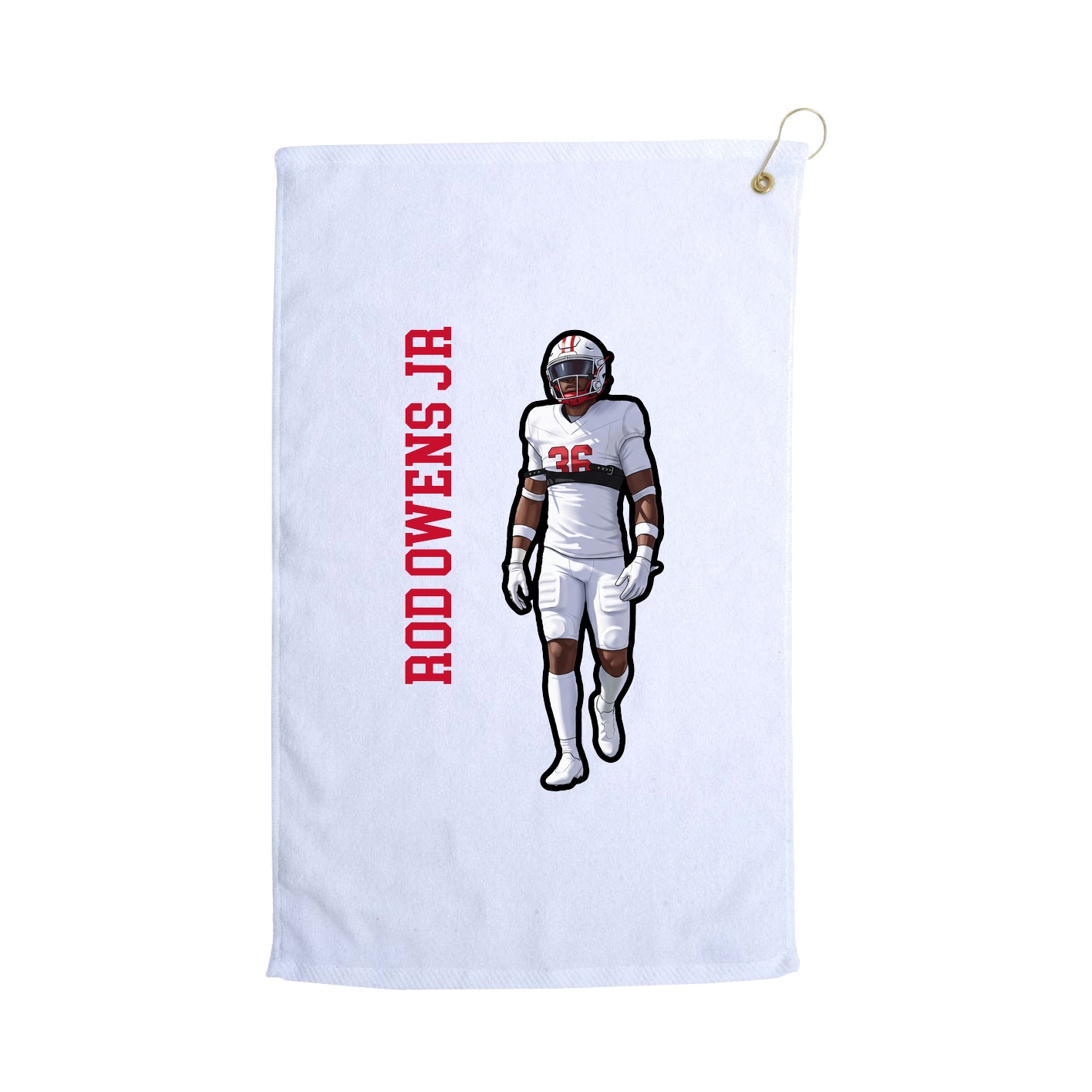 Golf Towel — Name Vertical in White