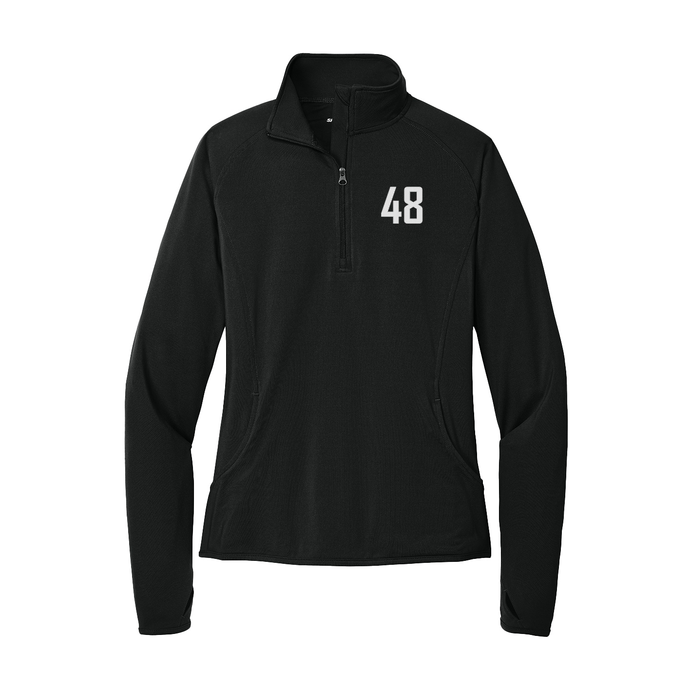 Women's Q-Zip Pullover — Front Shirsy in Black