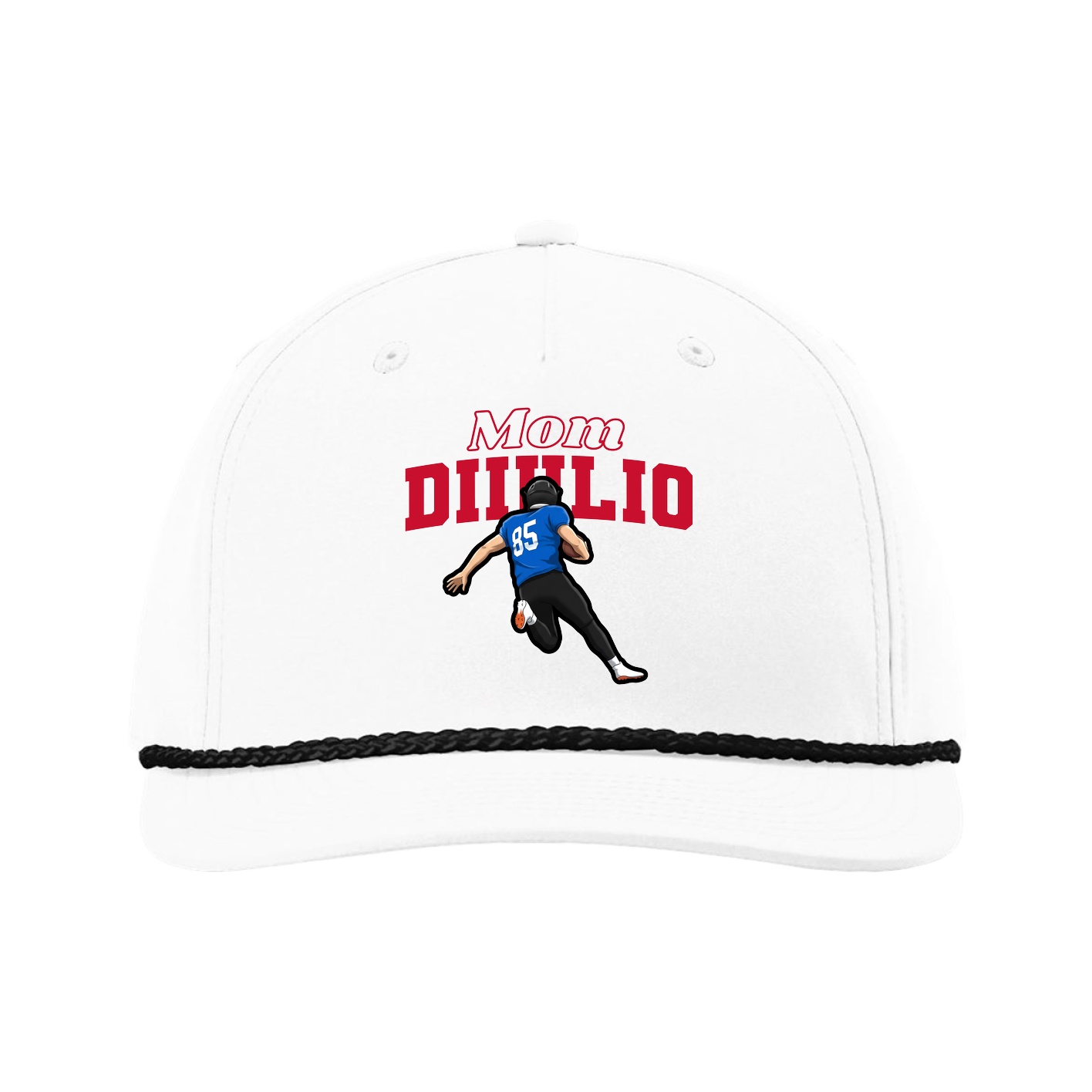 Five-Panel Classic Rope Cap — Mothers Day Block in White