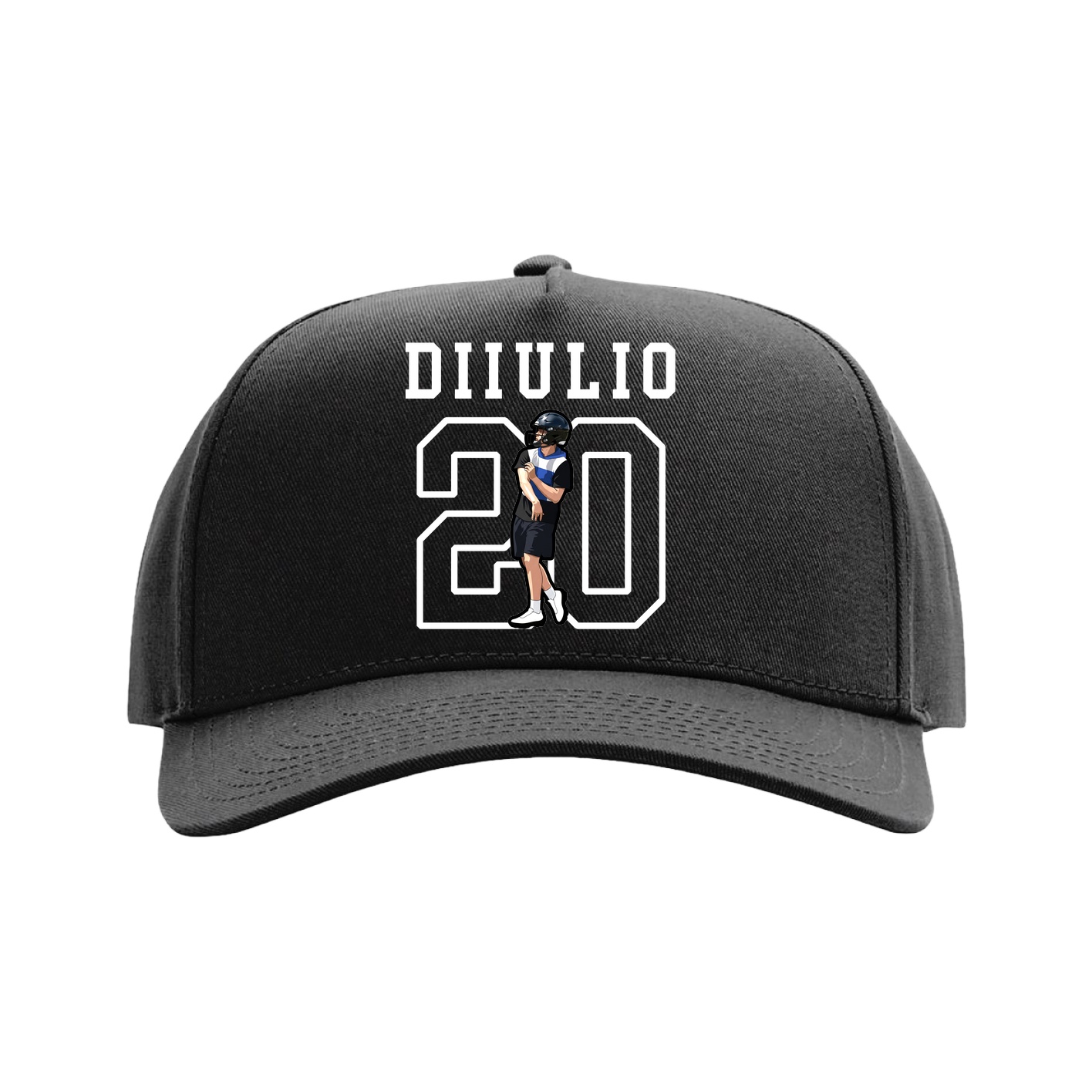 Full Fabric Five-Panel Champ Cap — Shirsey in Black