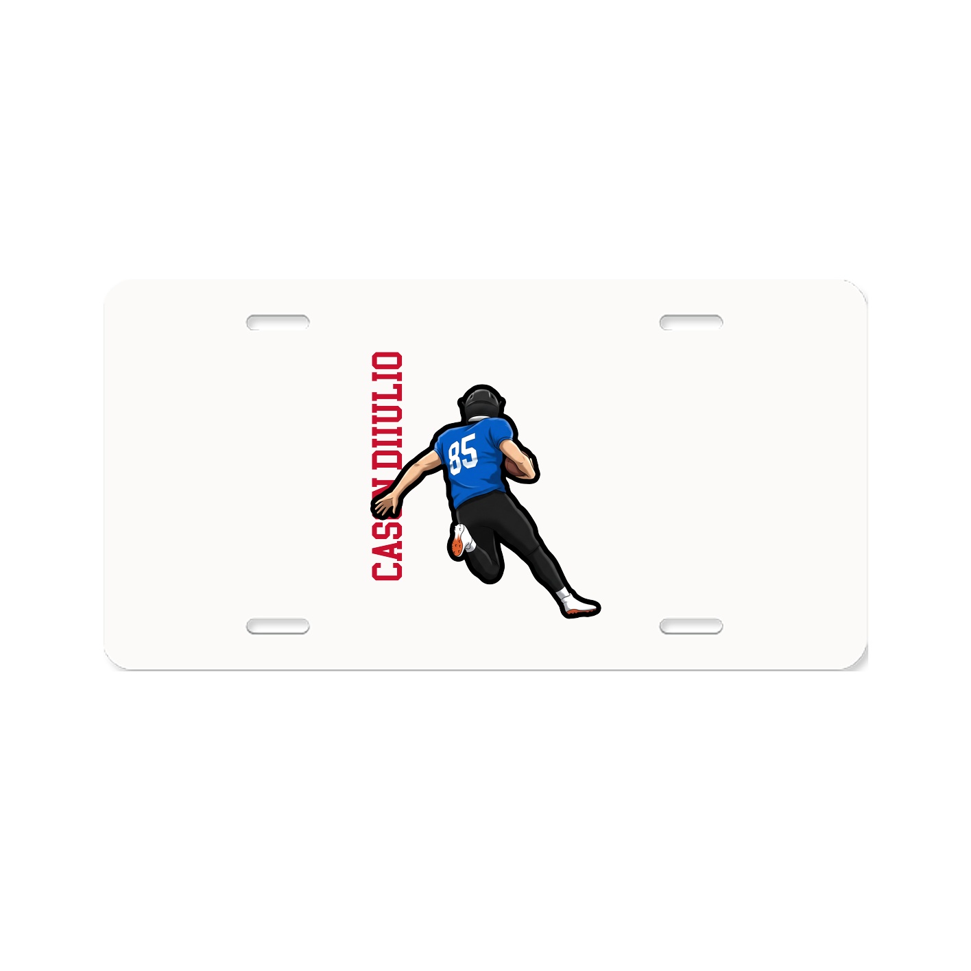 License Plate — Name Vertical in Classic
