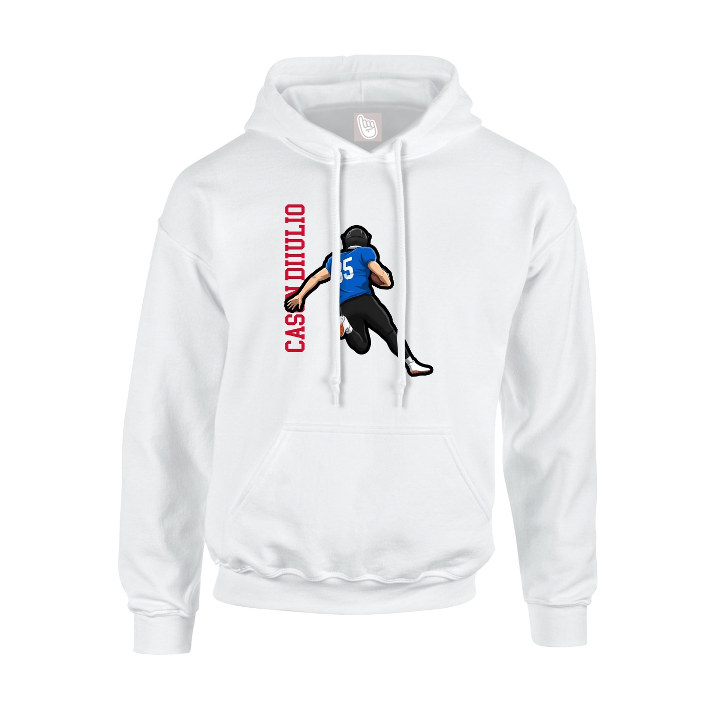 Hoodie — Name Vertical in White