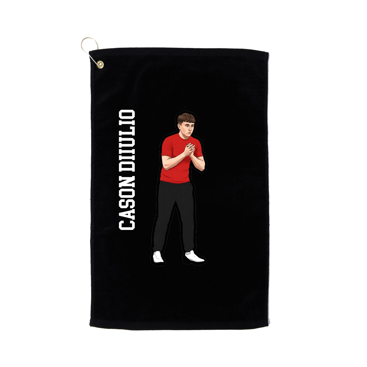 Golf Towel — Name Vertical in Black