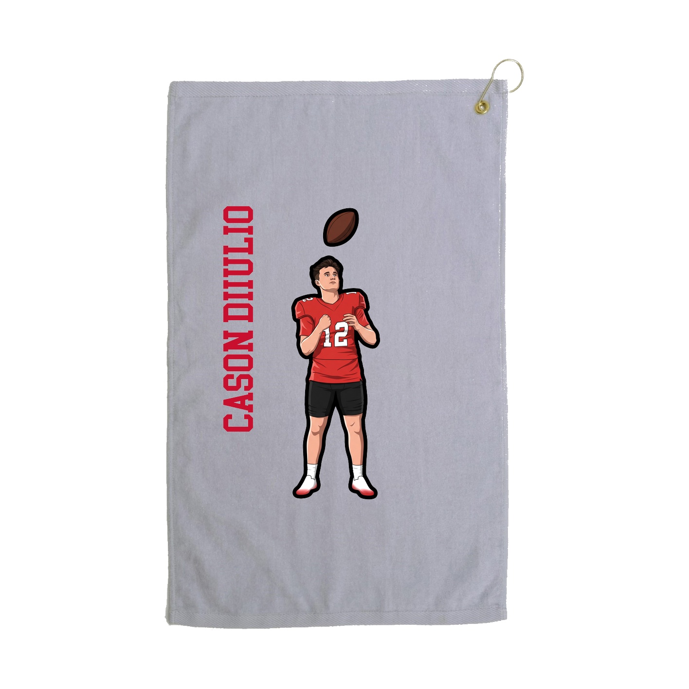 Golf Towel — Name Vertical in Grey