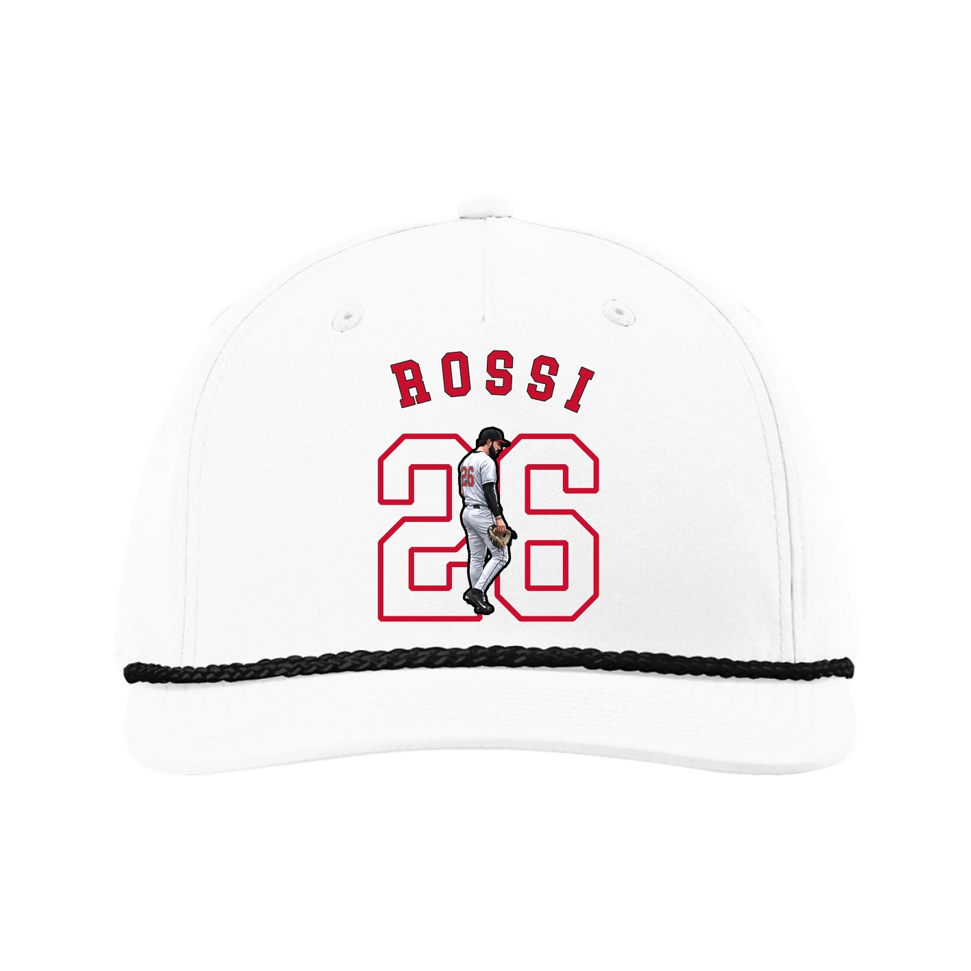 Five-Panel Classic Rope Cap — Shirsey Arch in White