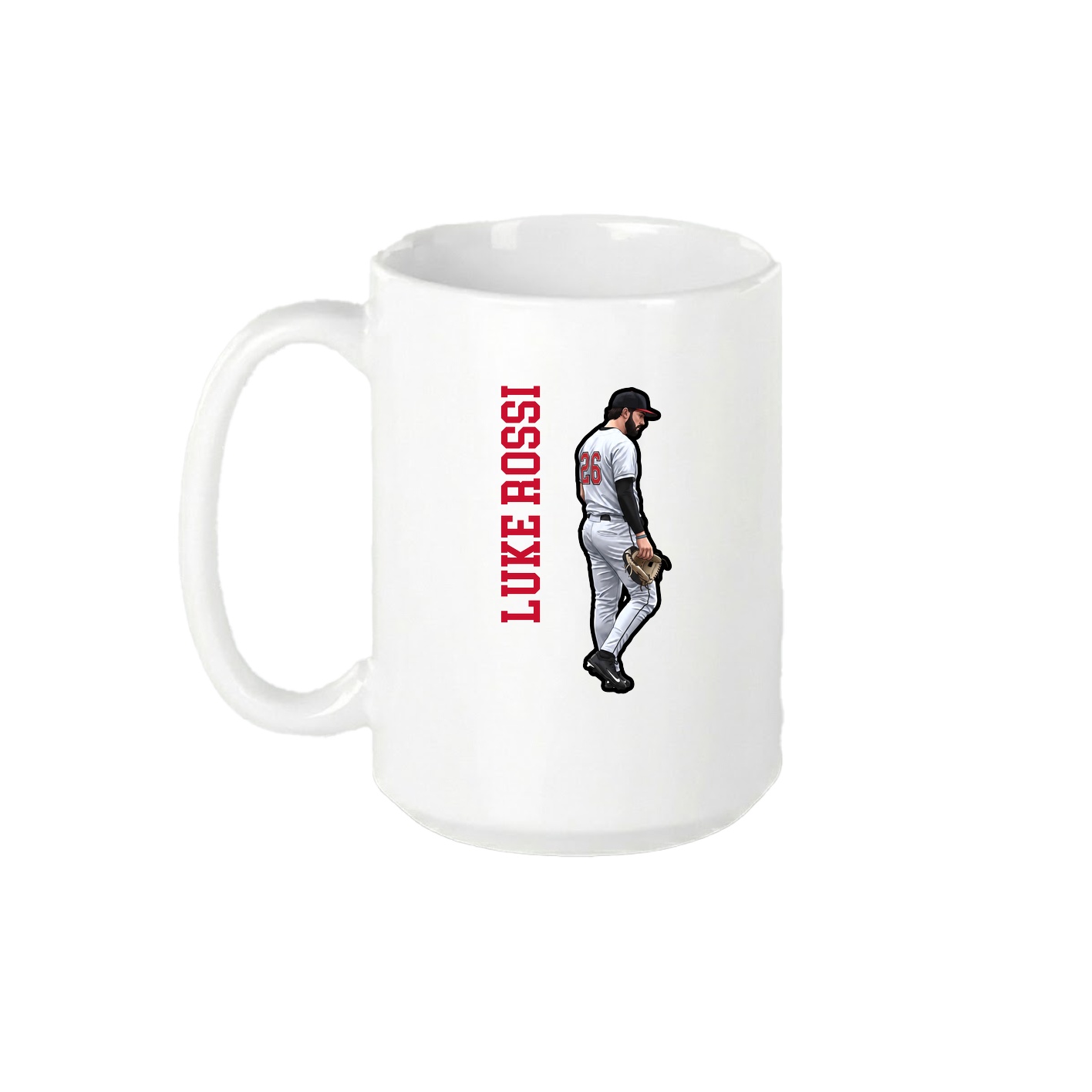15oz Coffee Mug — Name Vertical in White
