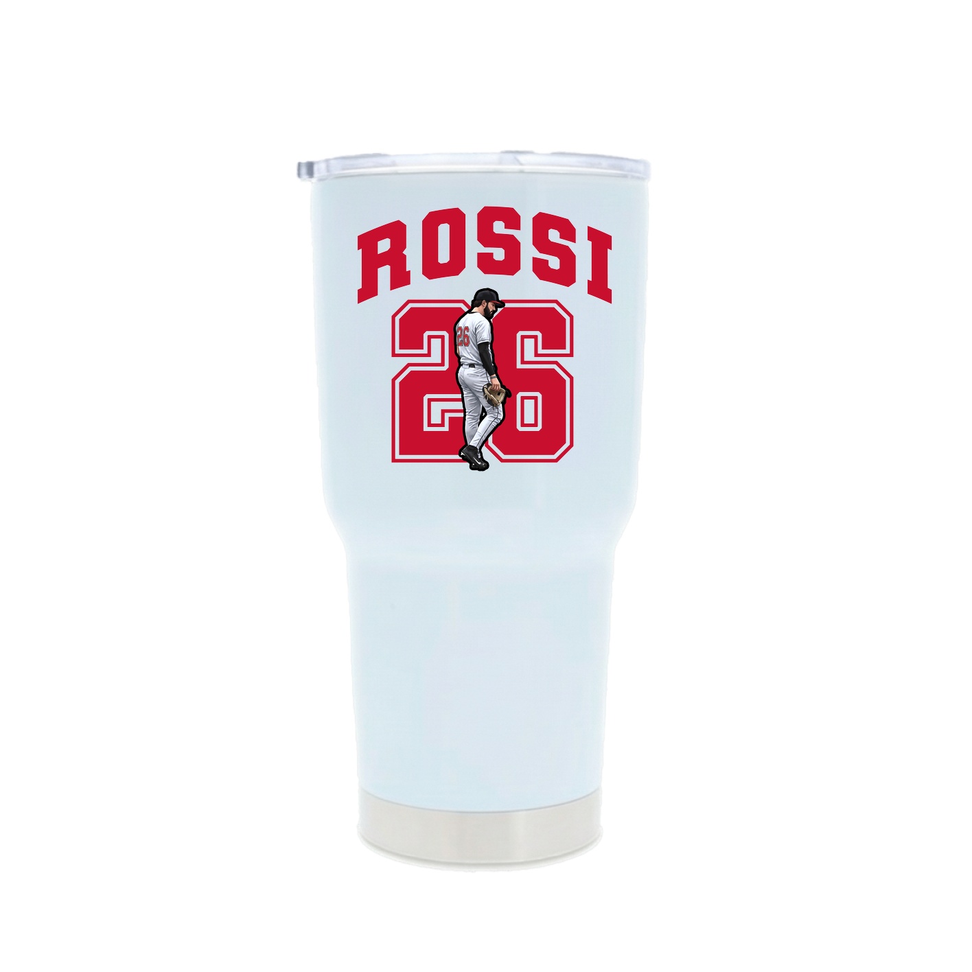 30oz Stainless Steel Tumbler — Number in White