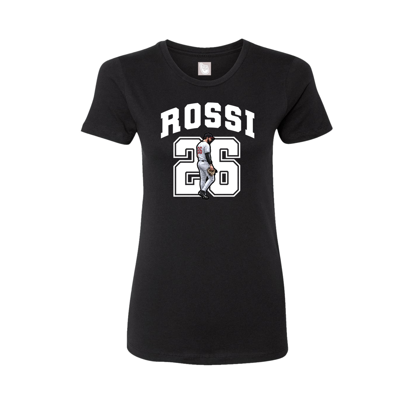 Fitted Women's Tee — Number in Black