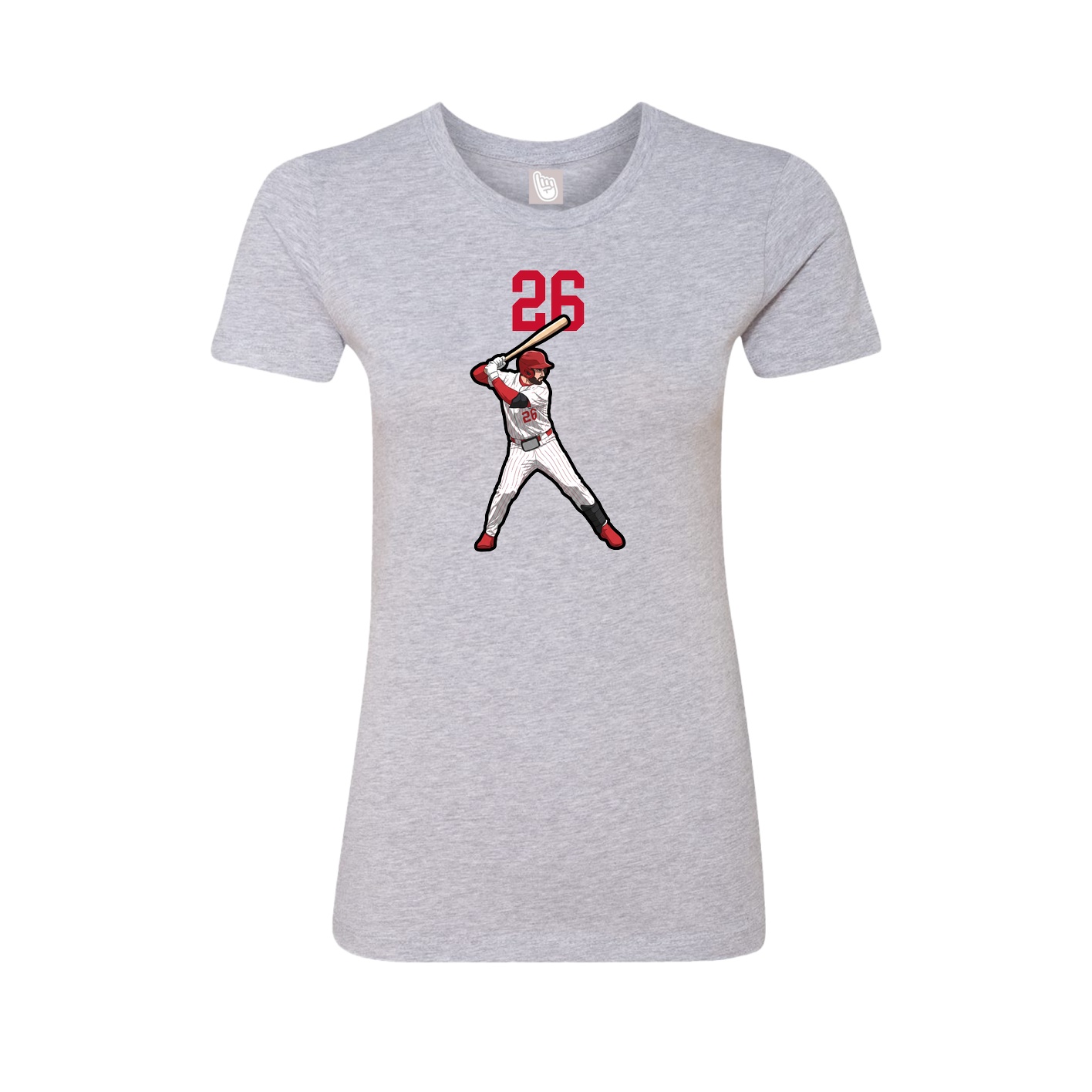 Fitted Women's Tee — Number Top in Grey
