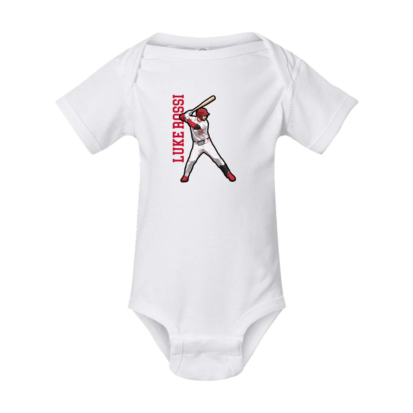 Baby Onesie — Name Vertical in White
